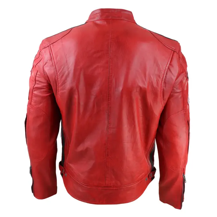 Men's Zipped Biker Leather Jacket | Infinity - Image 22