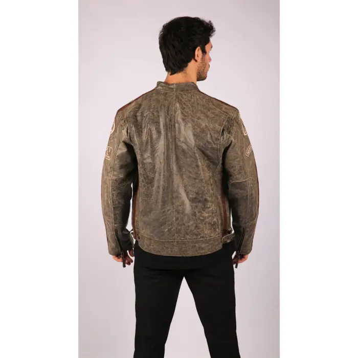 Men's Zipped Biker Leather Jacket | Infinity - Image 28