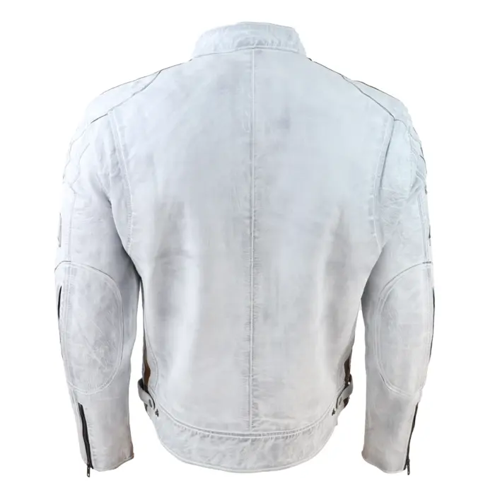 Men's Zipped Biker Leather Jacket | Infinity - Image 35