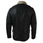 Mens Real Shearling Sheepskin 3/4 Overcoat Brown Beige Fur Warm Winter - Image 4