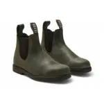 Booma 607 - Olive Green Leather Chelsea Boots - Image 4