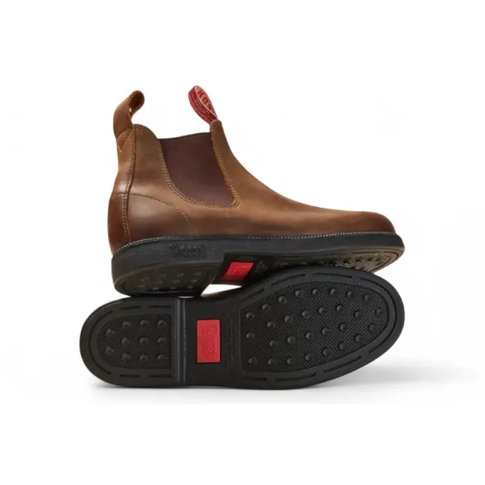 Booma 607 - Tan Brown Leather Chelsea Boots - Image 5