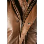 Mens Real Fur Hood Bomber Leather Jacket Black Puffer Padded - Image 14