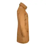 Black Tan Ladies Woman's Vintage Soft Washed Real Leather Jacket Trench Coat - Image 8