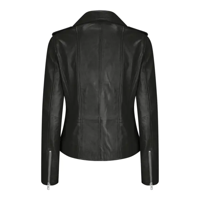 Womens Ladies Real Soft Leather Racing Style Biker Jacket - Image 3