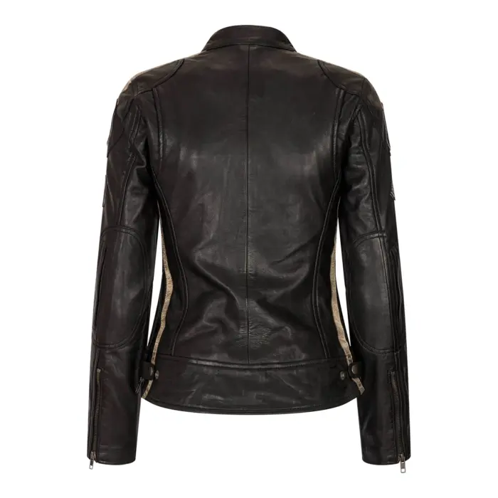 Women's Leather Motorcycle Biker Jacket - Image 4