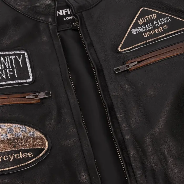 Women's Leather Motorcycle Biker Jacket - Image 3