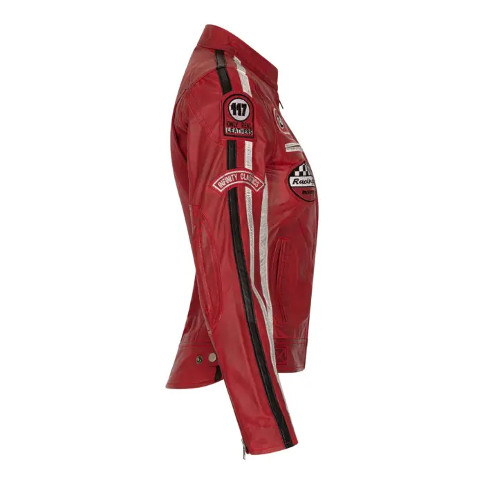 Women's Leather Motorcycle Biker Jacket - Image 8