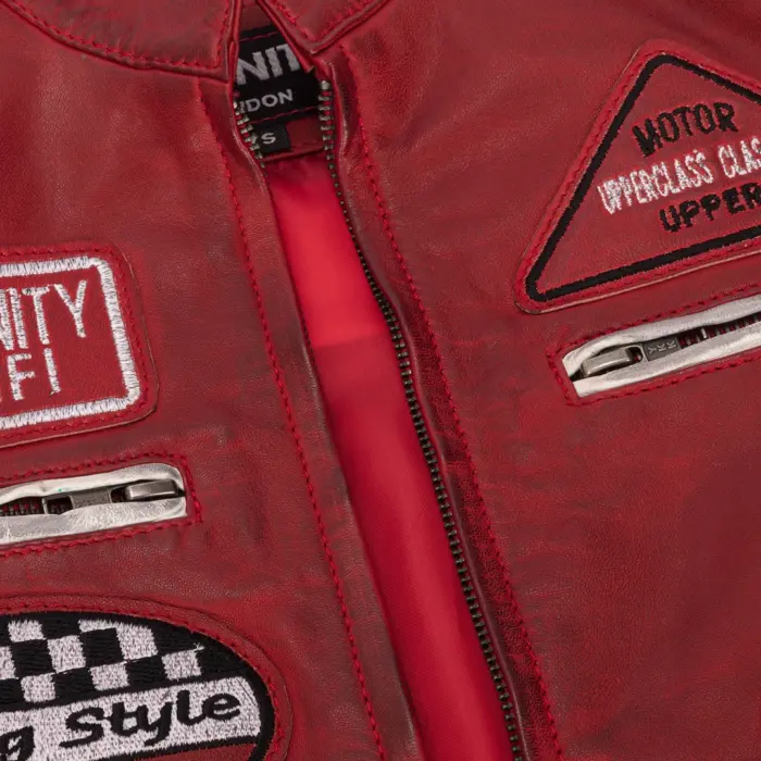 Women's Leather Motorcycle Biker Jacket - Image 6