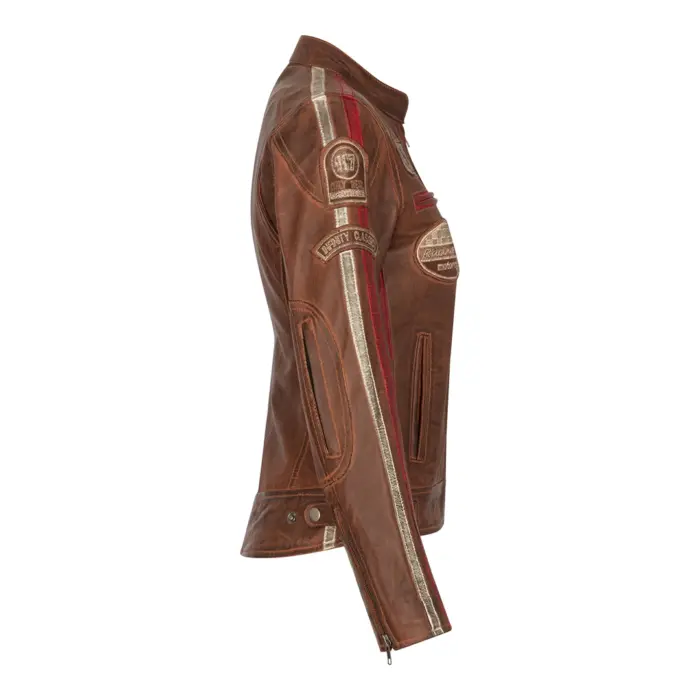 Women's Leather Motorcycle Biker Jacket - Image 12