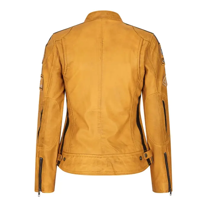 Women's Leather Motorcycle Biker Jacket - Image 18