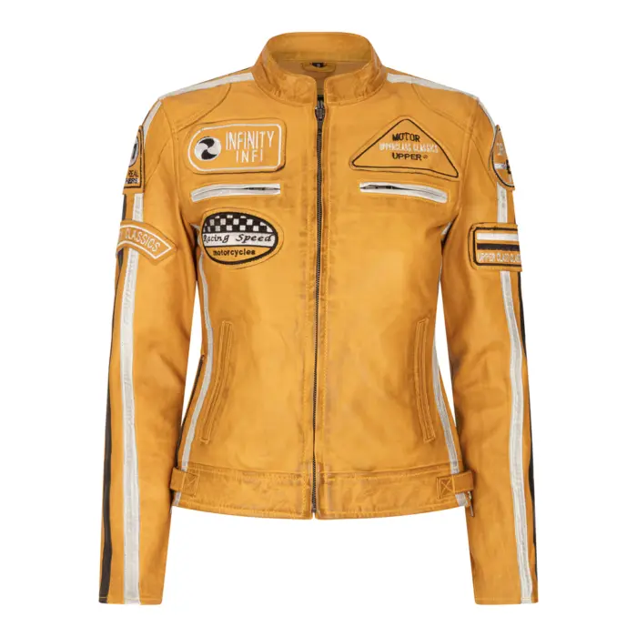 Women's Leather Motorcycle Biker Jacket - Image 16